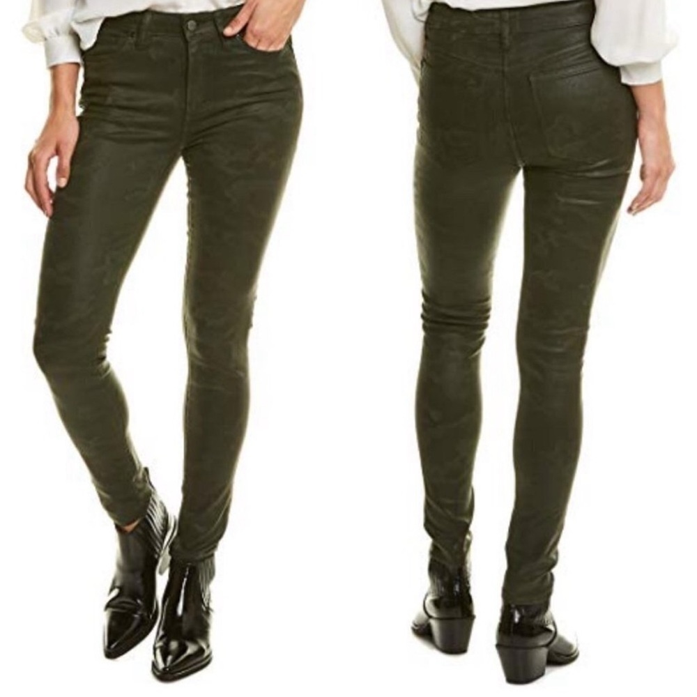 Joes Jeans Dark Green The Icon Mid Rise Skinny Ankle Jeans Raw Hem Womens Sz 27